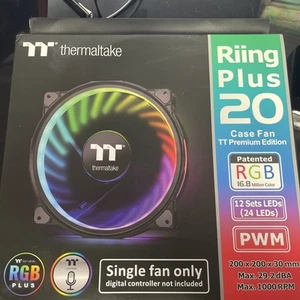 Riing Plus 20 RGB TT Premium Edition w/Controller 200mm Software Enabled Circ... - Photo 1/6