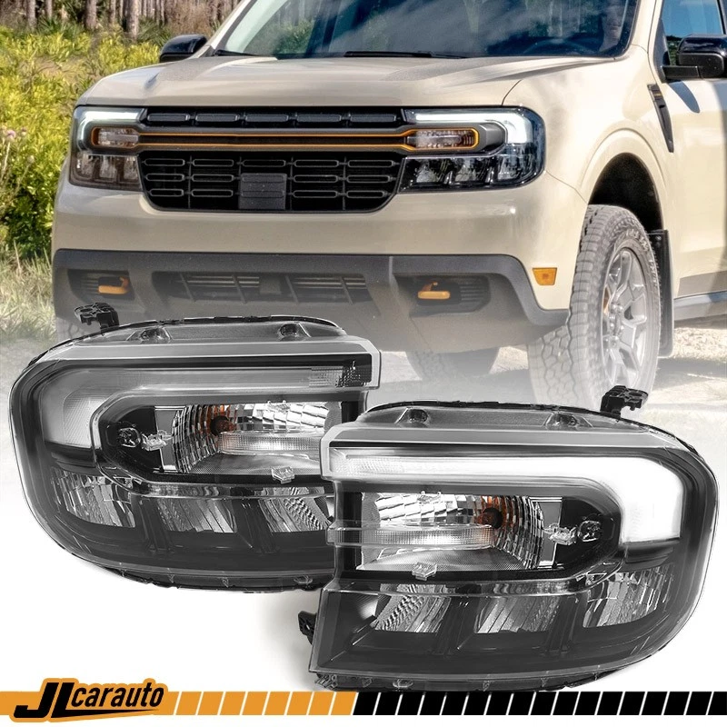 Pair For Ford Maverick 2022-2026 Black Headlights Lamp w/ LED DRL LH RH Assembly Foto 1 de 4