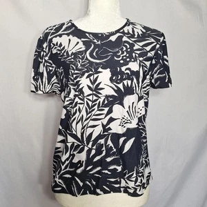 St John Sport Tropical Top Short Sleeve Floral Preppy Classic Golf Medium - Picture 1 of 8