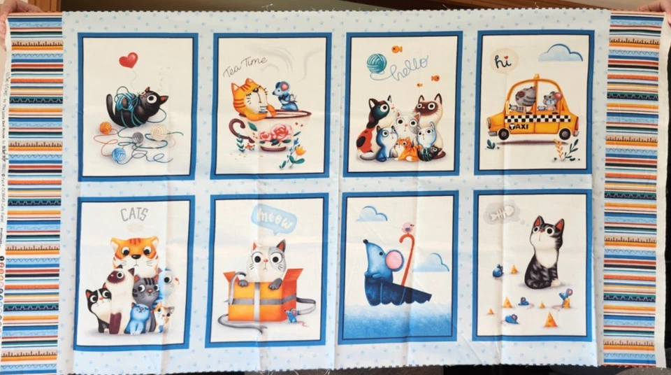 PANEL GATO AMIGOS FELINOS La Pequeña Casa Roja Telas Michael Miller Patt DC8649 Foto 1 de 1