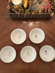 POTTERY BARN WEIHNACHTSMANN RENTIER MÜSLISCHALEN/SUPPENSCHALEN ~ 5er Set ~ EINGESTELLT - Bild 1 von 8