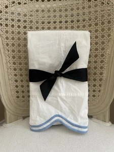 Pottery Barn Teen LoveShackFancy Embroidered Scallop STANDARD Pillowcases Blue - Picture 1 of 8