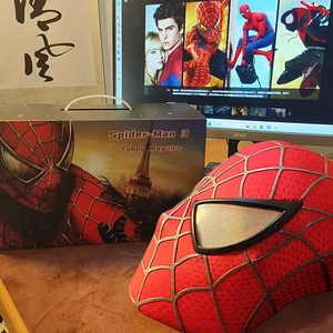 Spider-Man Headgear Mask Cosplay Halloween Handmade Red Black High Quality Toy - Picture 1 of 26