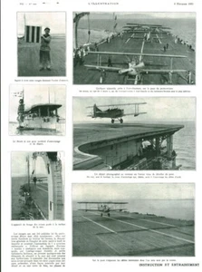 Document ancien instruction entraînement porte-avions Béarn 1938 issu magazine - Picture 1 of 2