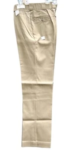 Women's Khaki Pants Slacks NOS LL Bean Tan 14 Flat Front Adj w Tags $16 Each New - Picture 1 of 11