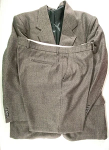 Brookcraft 2 Piece Suit Mens 46R 41x29 Brown Wool Tweed 2 Button Academic - Picture 1 of 16