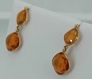 Orecchini quarzo citrino in oro 18 kt - Imagen 1 de 4