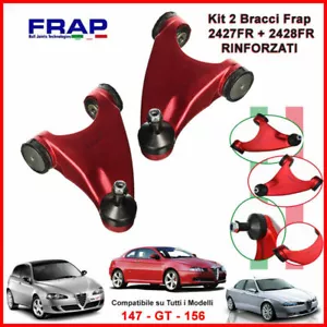 KIT 2 BRACCI OSCILLANTI SUPERIORI RINFORZATI FRAP ALFA ROMEO 147 156 GT Trapezio - Picture 1 of 3