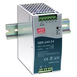 Mean Well SDR-240-24 AC to DC DIN-Rail Power Supply 24 Volt 10 Amp 240 Watt - Picture 1 of 1