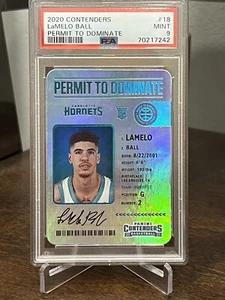 20-21 Panini Contenders Lamelo Ball Permit to Dominate PSA 9 Charlotte Hornets  - Bild 1 von 2