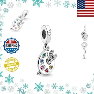 Charms Bracelet Artist'S Palette Dangle Charm Authentic 925 Silver Charm New - Picture 1 of 6