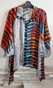IC by Connie K Medium Top Blouse Abstract Wearable Art Lagenlook - Picture 1 of 9
