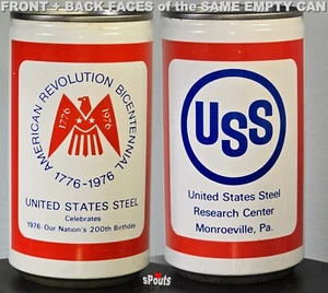 1976 USS UNITED STATES STEEL MONROEVILLE IRON CITY BANK TOP BEER CAN PITTSBURGH - Picture 1 of 9