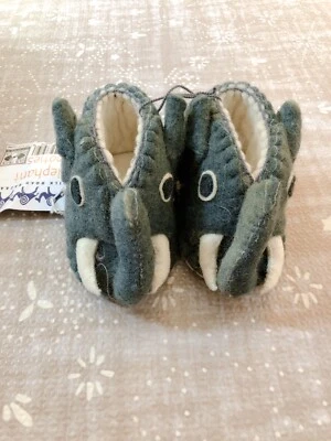 Handcrafted Villages Elephant Infant Shoes 0-12 M Silk Road Bazaar - Image 1 of 3