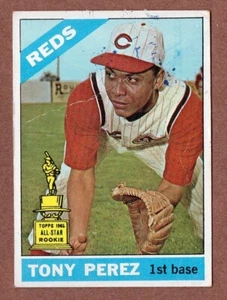 1966 Topps #72 Tony Perez  Reds  -Poor-  w Print Anomaly - Picture 1 of 2