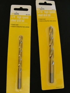 TOOL WORKS 1/4", 5/16" HIGH SPEED STEEL DRILL BIT - NEW - Bild 1 von 3