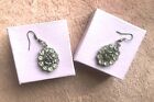 Fashion Drop/Dangle Crystal Earrings With Silver Tone Roses  * New!