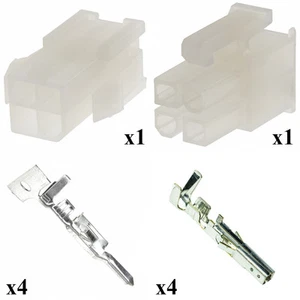 KIT CONNETTORE E TERMINALE MINI FIT MASCHIO FEMMINA 2X2 VIE - Picture 1 of 5