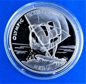 JUEGOS OLÍMPICOS Papúa Nueva Guinea 5 kina 1997 (PRUEBA) velero - Imagen 1 de 5