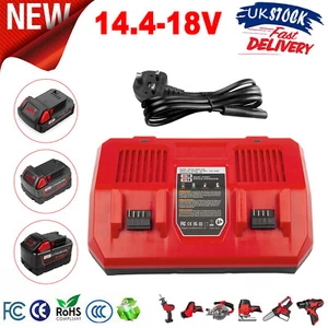 For Milwaukee 14.4-18V For M18 Rapid Battery Charger 48-11-1860 Dual Charger NEW - Picture 1 of 11