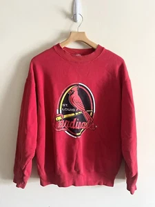 Suéter Cuello Redondo Algodón Pesado Vintage Años 90 Cardenales de San Luis MLB Grunge XL - Imagen 1 de 5