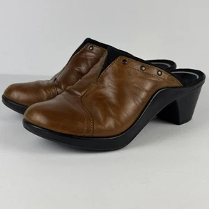 Romika Women’s Mokassetta Brown Leather Clogs Size 7.5 EUR38 - Picture 1 of 9