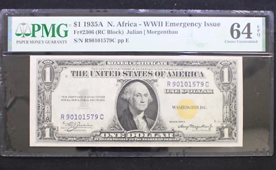 1935-A $1 North African WWII Emergency Issue Fr#2306 PMH 64 EPQ *Gem UNC - Image 1 of 2