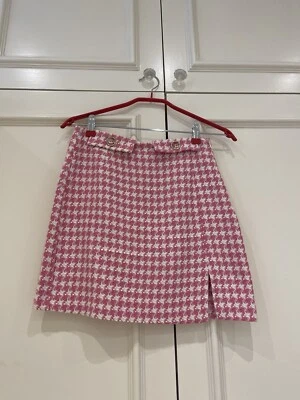 Розовая мини-твидовая юбка Rinascimento - Изображение 1 из 4