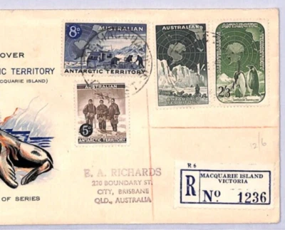 AUSTRALIAN ANTARCTIC TERRITORY FDC 1960 *Macquarie Island* Registered YN154 - Image 1 of 4