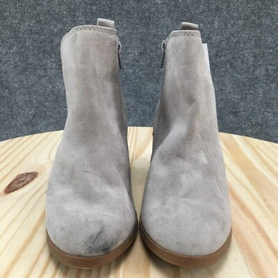 Express Botas Mujer 6 Tobillo Botín Gris Cremallera Lateral Informal Tacones Bloque Punta Redonda Foto 1 de 4