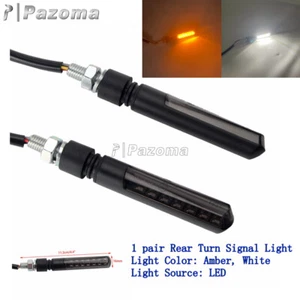 Motorcycle Rear Turn Signal Light White Red LED Flowing Indicator Blinker Lamp - Picture 1 of 8