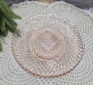Vintage Federal Pink Depression Glass DIANA 5 7/8" Swirled Ribbed Bread Plate - Picture 1 of 6
