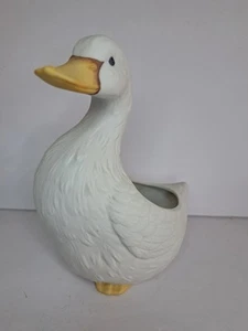 Inarco Biskuitporzellan Ente Gans Übertopf Hergestellt in Mexiko 64029 Weiß 6" - Bild 1 von 7