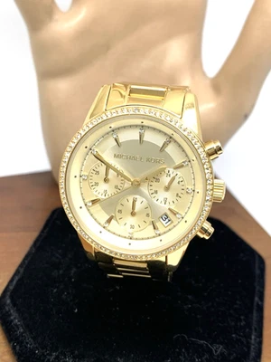 Reloj para mujer Michael Kors MK6356 Ritz con gemas de cuarzo 37 mm dorado acero inoxidable Foto 1 de 4