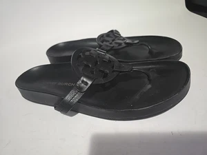 Tory Burch Miller Cloud Sandal Perfect Black Leather Size 11 M  - Picture 1 of 7
