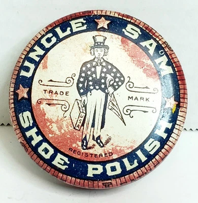 Lata pulido zapatos Tío Sam vintage años 1930-40 2,25" Foto 1 de 4