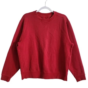 L.L. Pullover Bean Rosso Felpa Girocollo Misto Cotone Manica Lunga Uomo Taglia M - Foto 1 di 6