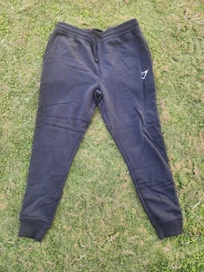Gymshark Crest Joggers Men's Sz M Medium Black Slim Fleece Sweatpants GMBT3980 - Picture 1 of 10