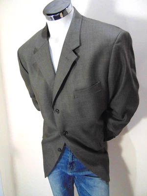 Jones New York Blazer Mens 48R Brown Plaid Wool Suit Jacket Ventless Sport Coat - Image 1 of 4