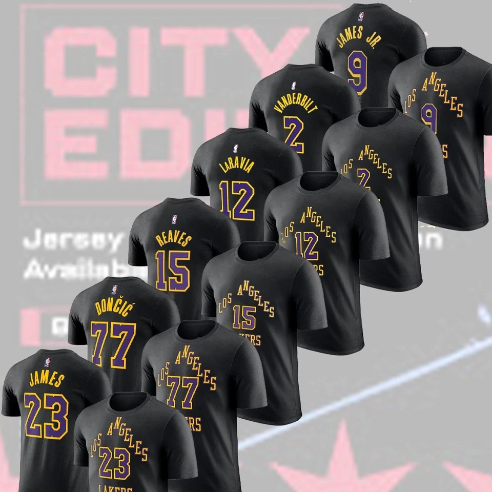 🎉Los Angeles La*kers 2025/26 edición ciudad nombre y número para fans: Dončić, Reave Foto 1 de 4