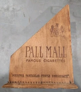 VINTAGE PALL MALL & HERBERT TAREYTON WOODEN CIGARETTE COUNTER DISPLAY w GRAPHICS - Picture 1 of 5