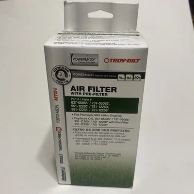 Filtro de aire y prefiltro de motor Troy Bilt 937-05065 951-12260 951-12256 nuevo Foto 1 de 4