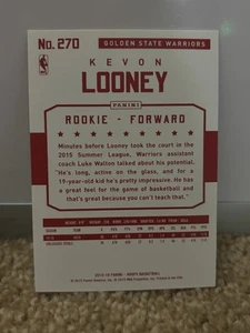 2015-16 Panini NBA Hoops Rookies espalda roja Kevon Looney #270 novato radiocontrol - Imagen 1 de 2