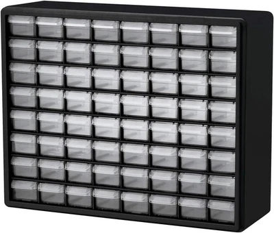 Akro-Mils 64-Drawer Plastic Drawer Storage Cabinet for 64 Drawer, Black  - Image 1 of 4