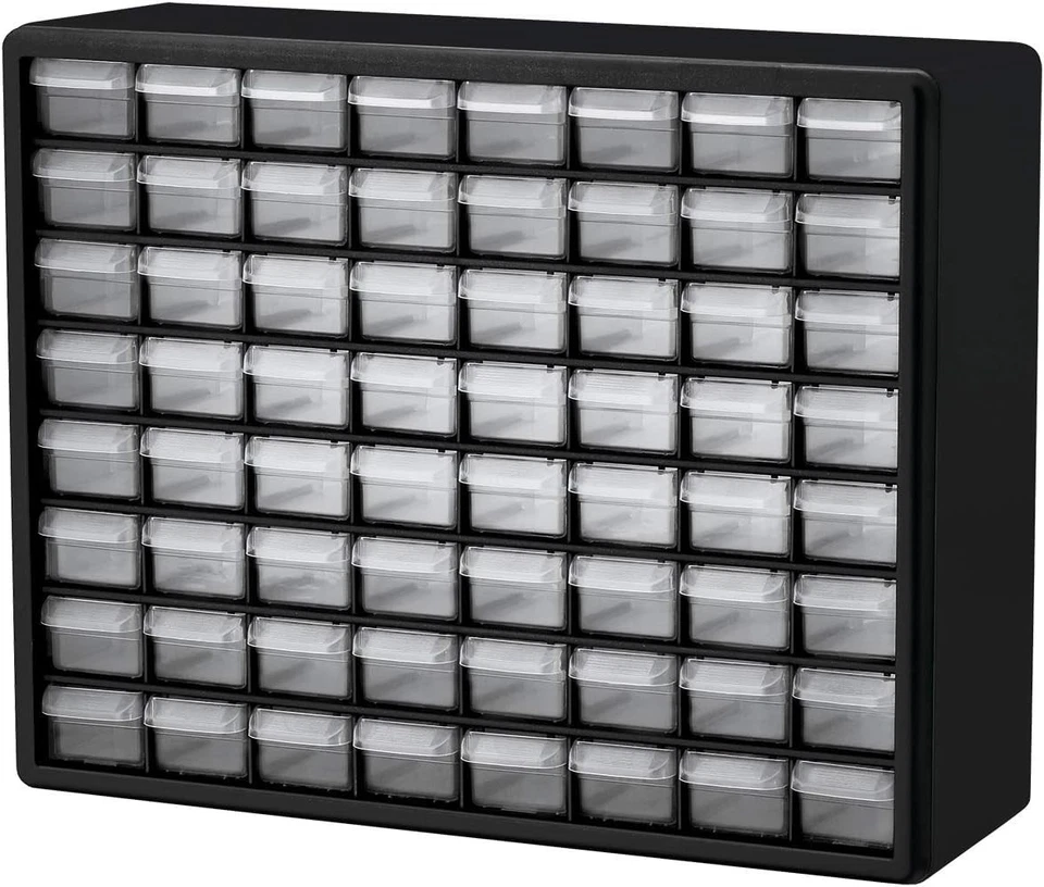Akro-Mils 64-Drawer Plastic Drawer Storage Cabinet for 64 Drawer, Black  - Image 1 of 4