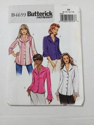 4659 Butterick Sewing Pattern. Misses Petite Top Shirts. Size 8, 10, 12, 14 - Image 1 of 3