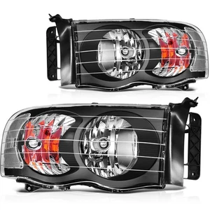For 02-05 Dodge Ram 1500 2500 3500 Front Headlights Assembly Left + Right Sides - Picture 1 of 6