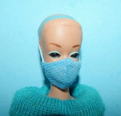 Máscara facial de muñeca hecha a mano *azul* escala 1:6 forrada Barbie Francie Tammy Phicen Ken  Foto 1 de 4