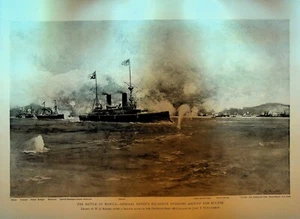 Impresión de la Batalla de Manila 1898 WA Rogers Ships - Imagen 1 de 1