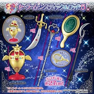 Pretty Guardian Sailor Moon Stick & Rod Wand Charm Part 5 Gashapon Full Set of 5